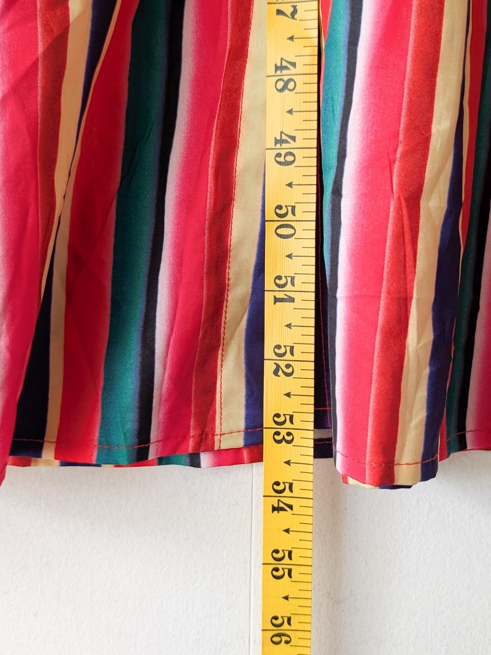 Rainbow Fiesta striped button-down Shirt maxi Lightweight Travel Size Large - Picture 6 of 6